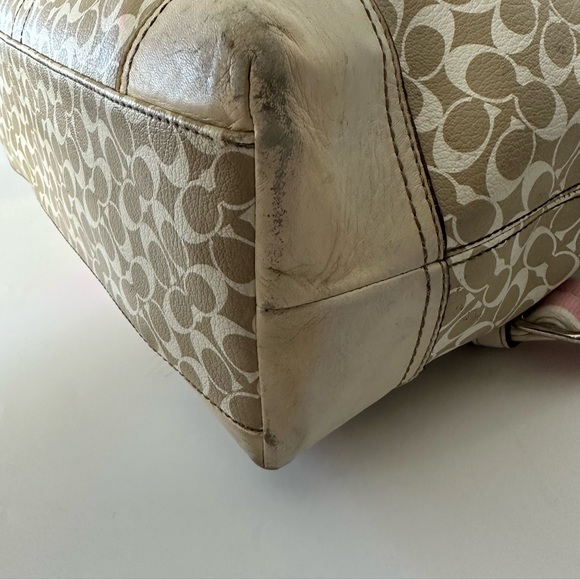 Coach Chelsea Heritage Stripe Diaper Multi-Use Bag Pink Beige Large - Picture 5 of 16